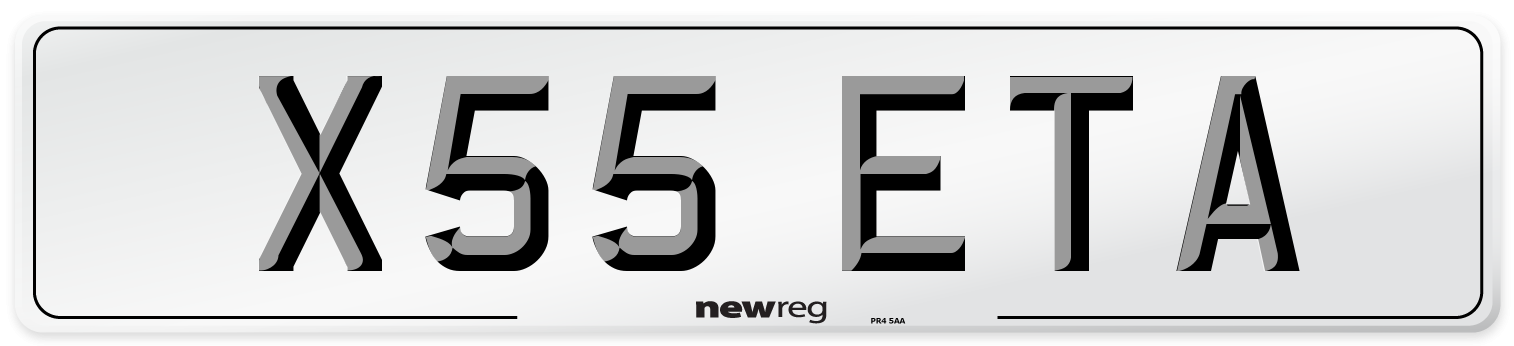 X55 ETA Number Plate from New Reg